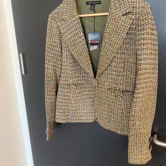 Sandra Angelozzi size 40 (10) NWT Women's Tweed Blazer -bright & silk blend - Picture 3 of 14